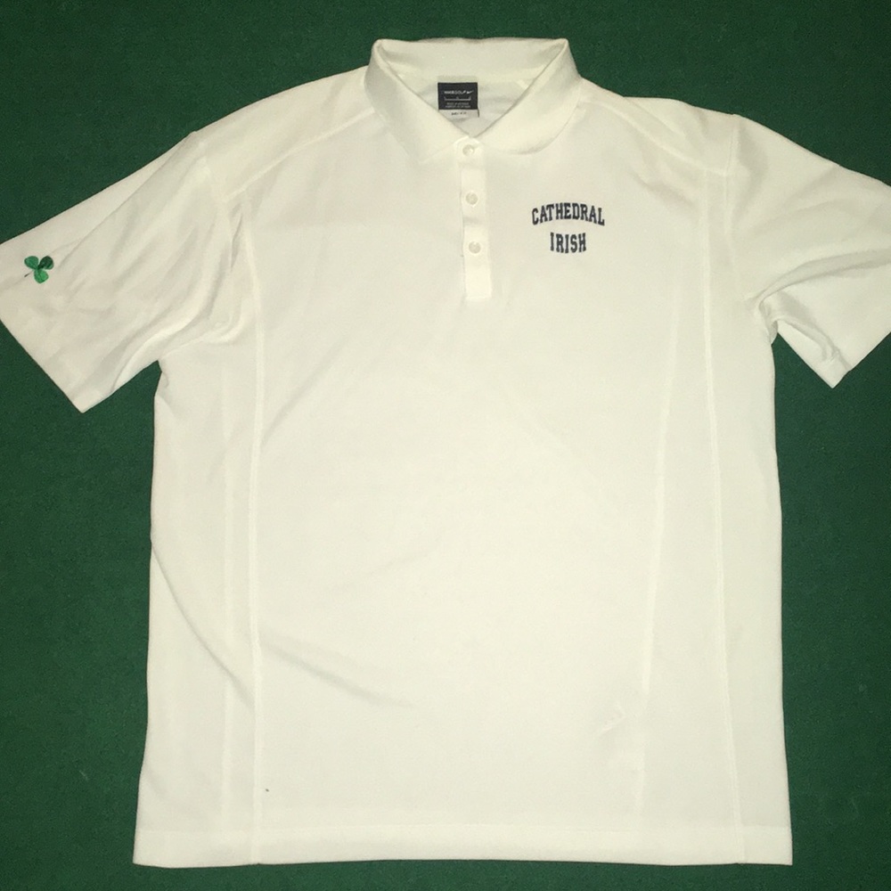 Nike Golf LARGE white CATHEDRAL IRISH polo shirt
